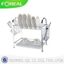 Multi-Function Two-Tier Dish Rack with Utensil Holder